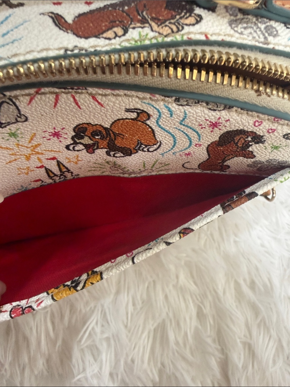 Disney Dooney and Bourke Dogs Paw Prints Sketch Ambler Crossbody Bag - Picture 13 of 16